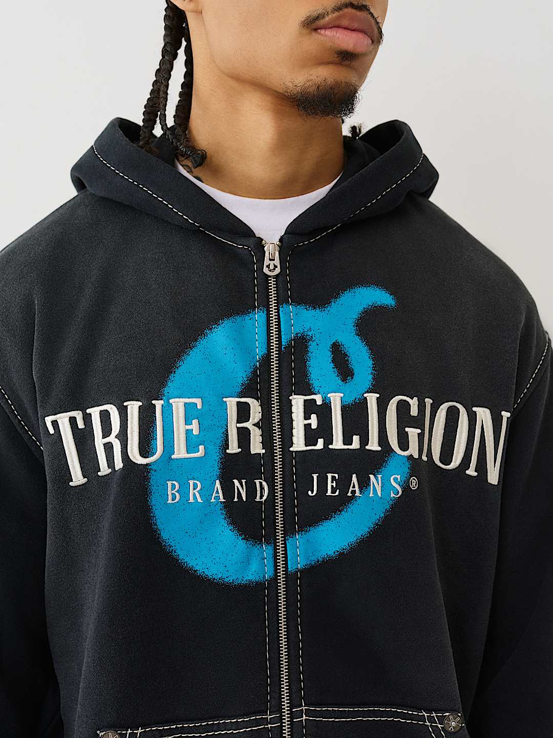 True Religion TRUE RELIGION X COOKIES EMBROIDERED ZIP HOODIE