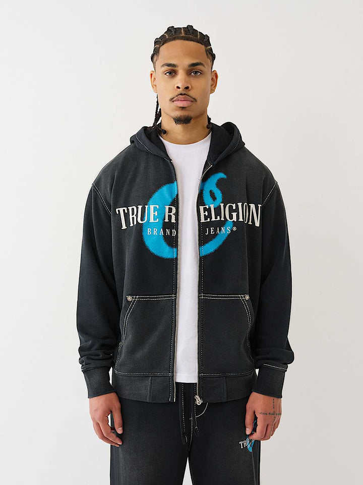 True Religion TRUE RELIGION X COOKIES EMBROIDERED ZIP HOODIE