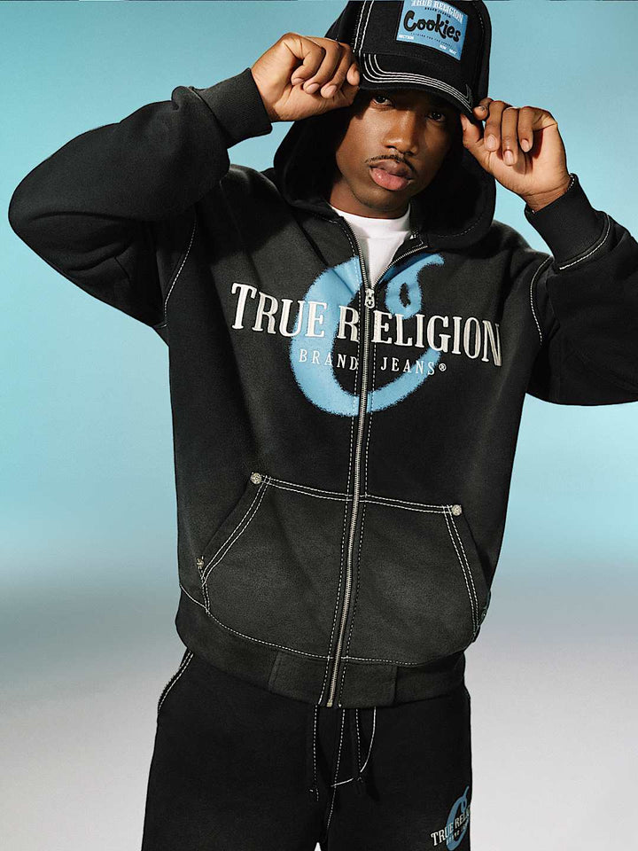 True Religion TRUE RELIGION X COOKIES EMBROIDERED ZIP HOODIE