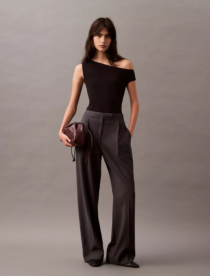 Calvin Klein Crepe Jersey Asymmetric T-Shirt