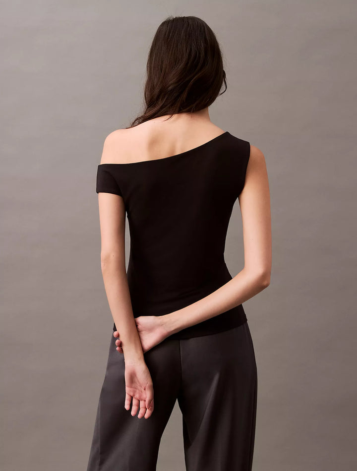 Calvin Klein Crepe Jersey Asymmetric T-Shirt