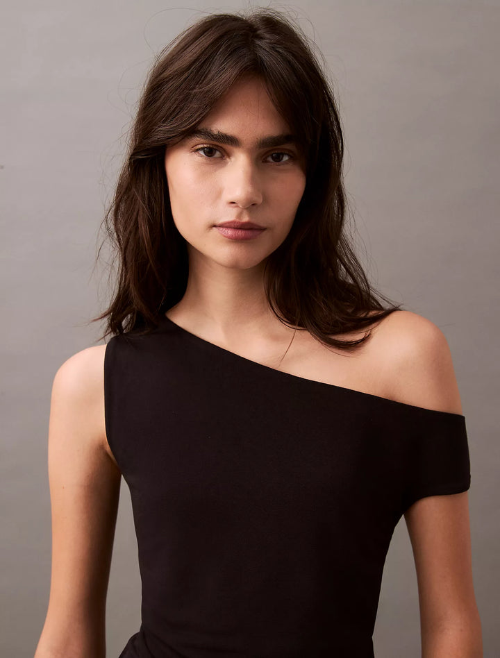 Calvin Klein Crepe Jersey Asymmetric T-Shirt
