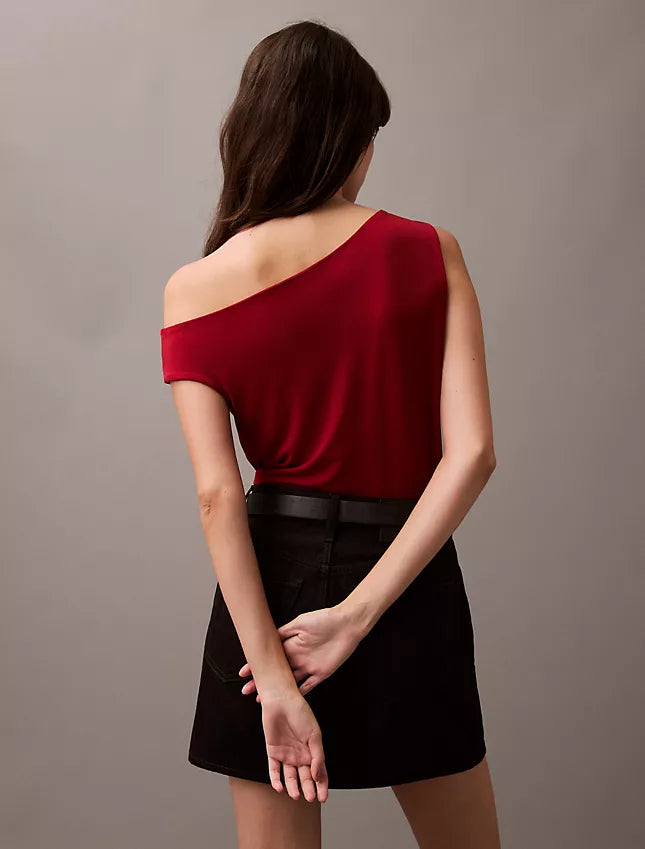 Calvin Klein Crepe Jersey Asymmetric T-Shirt