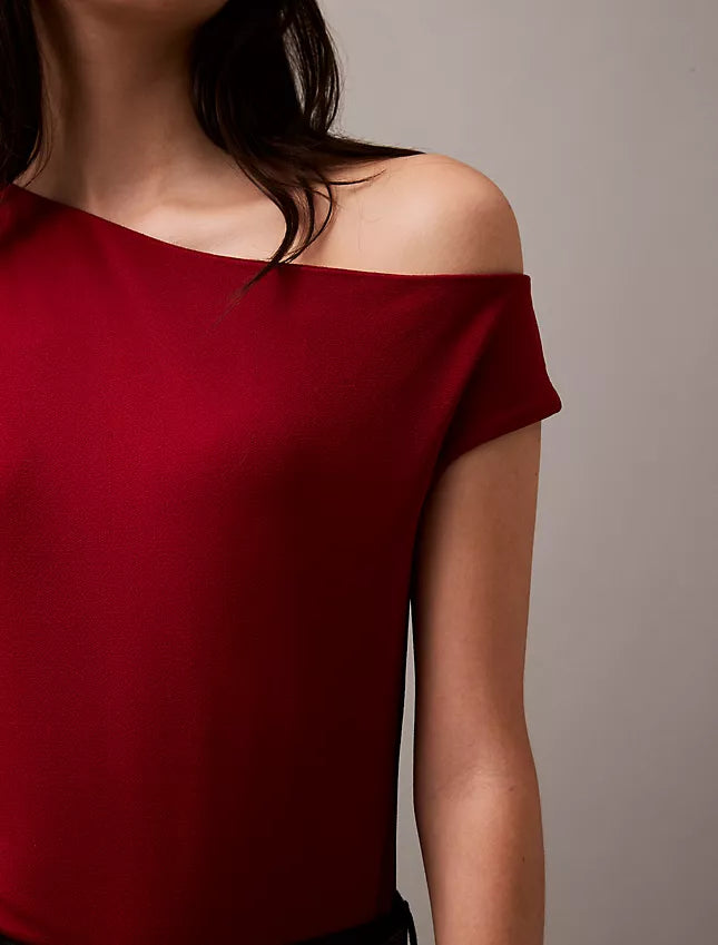 Calvin Klein Crepe Jersey Asymmetric T-Shirt