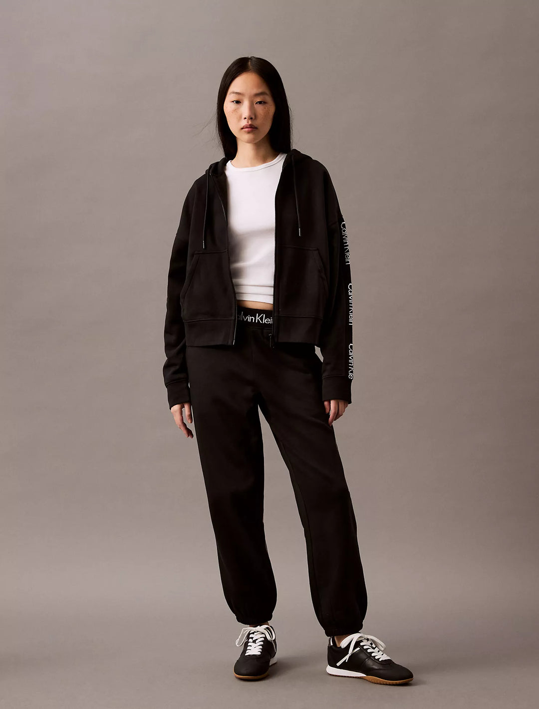 Calvin Klein Logo Tape Fleece Zip Hoodie