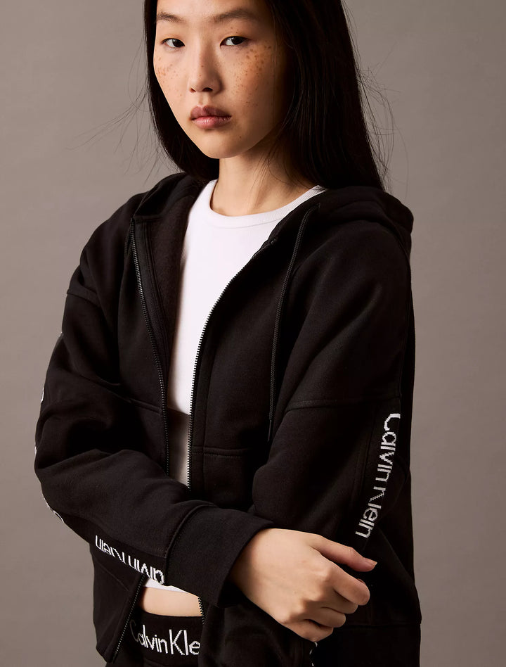 Calvin Klein Logo Tape Fleece Zip Hoodie