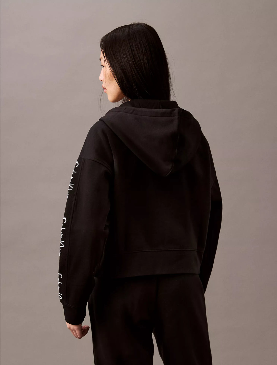 Calvin Klein Logo Tape Fleece Zip Hoodie