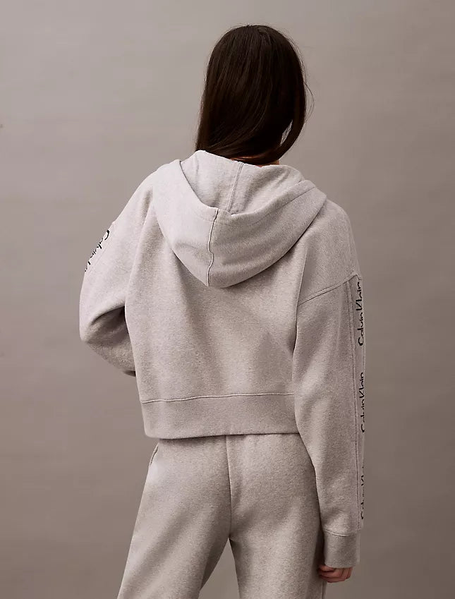 Calvin Klein Logo Tape Fleece Zip Hoodie