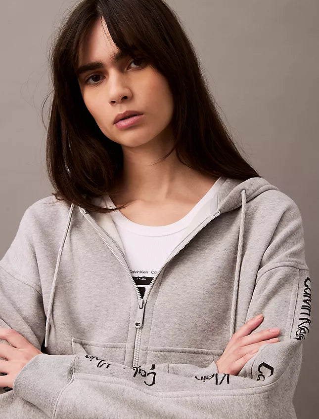 Calvin Klein Logo Tape Fleece Zip Hoodie