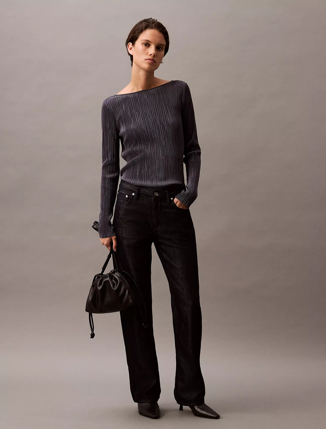 Calvin Klein Plisse Low Back Slim T-Shirt