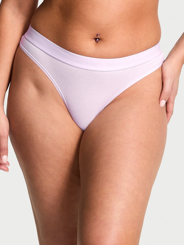 Victoria's Secret Cotton Logo Cotton Thong Panty
