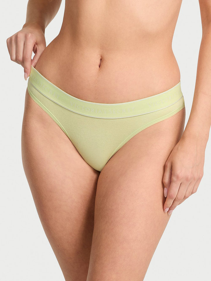 Victoria's Secret Cotton Logo Cotton Thong Panty