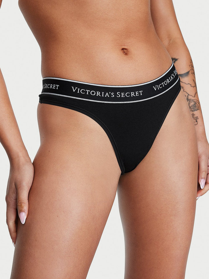 Victoria's Secret Cotton Logo Cotton Thong Panty