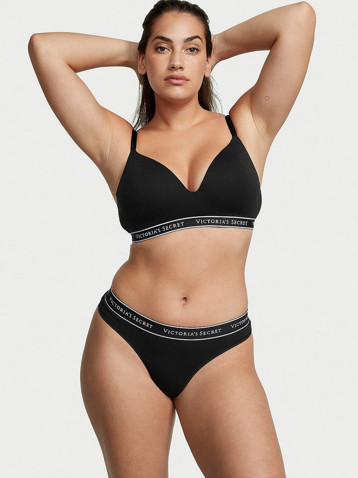 Victoria's Secret Cotton Logo Cotton Thong Panty