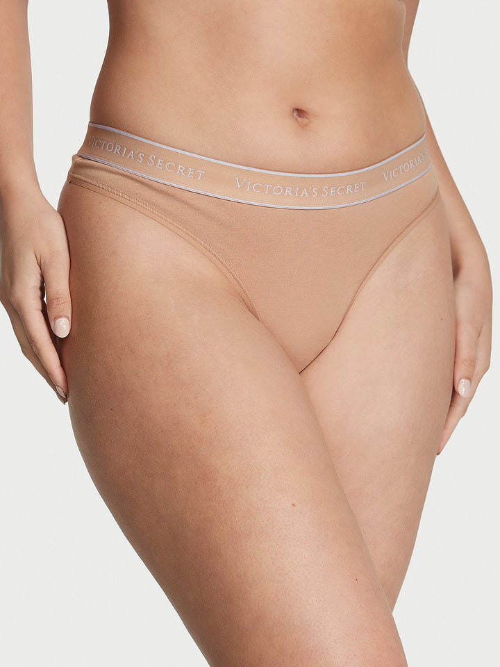 Victoria's Secret Cotton Logo Cotton Thong Panty