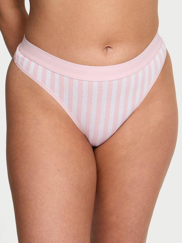 Victoria's Secret Cotton Logo Cotton Thong Panty
