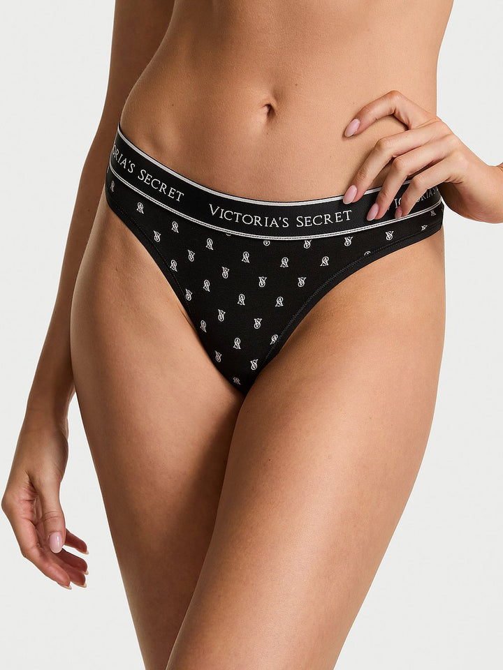 Victoria's Secret Cotton Logo Cotton Thong Panty