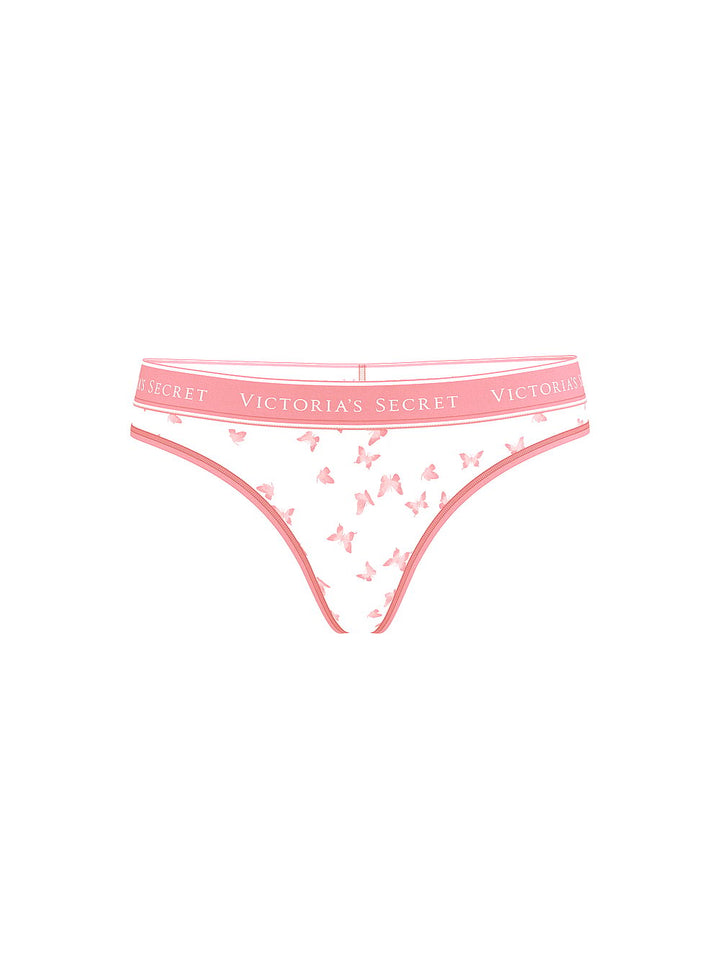 Victoria's Secret Cotton Logo Cotton Thong Panty