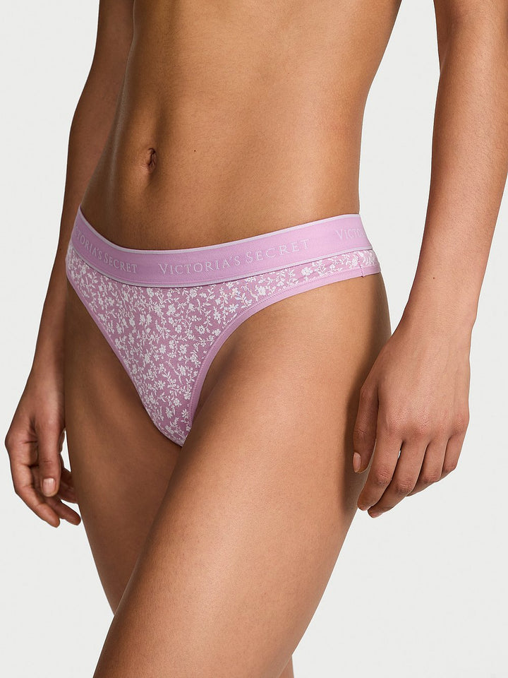 Victoria's Secret Cotton Logo Cotton Thong Panty