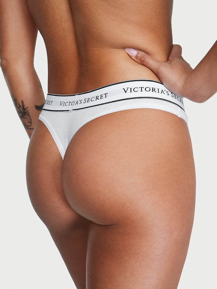 Victoria's Secret Cotton Logo Cotton Thong Panty