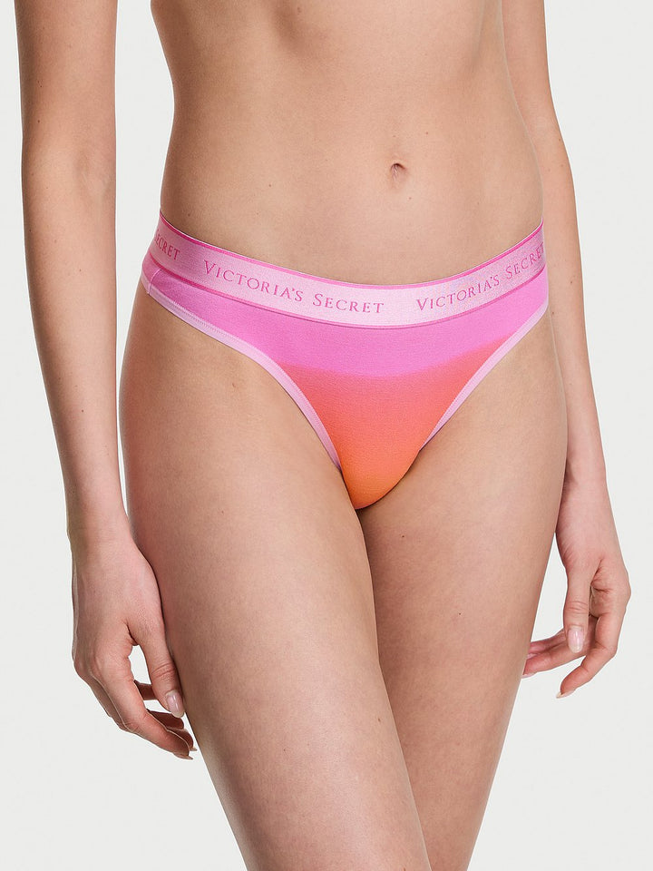 Victoria's Secret Cotton Logo Cotton Thong Panty