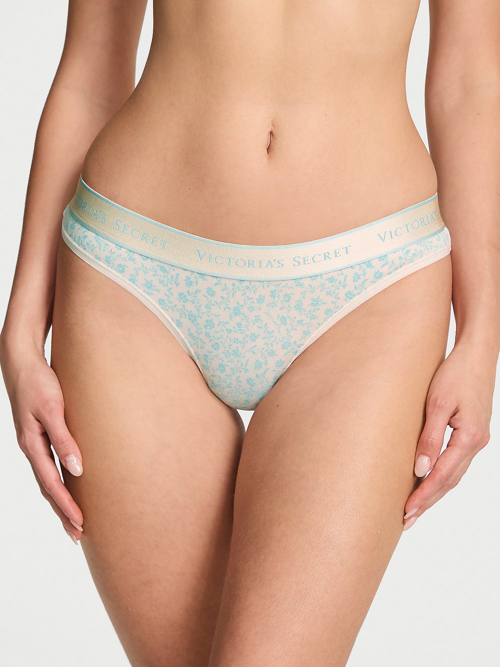 Victoria's Secret Cotton Logo Cotton Thong Panty