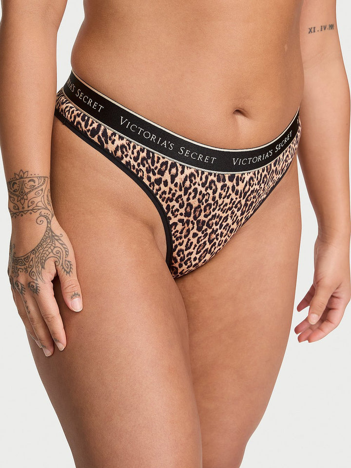 Victoria's Secret Cotton Logo Cotton Thong Panty