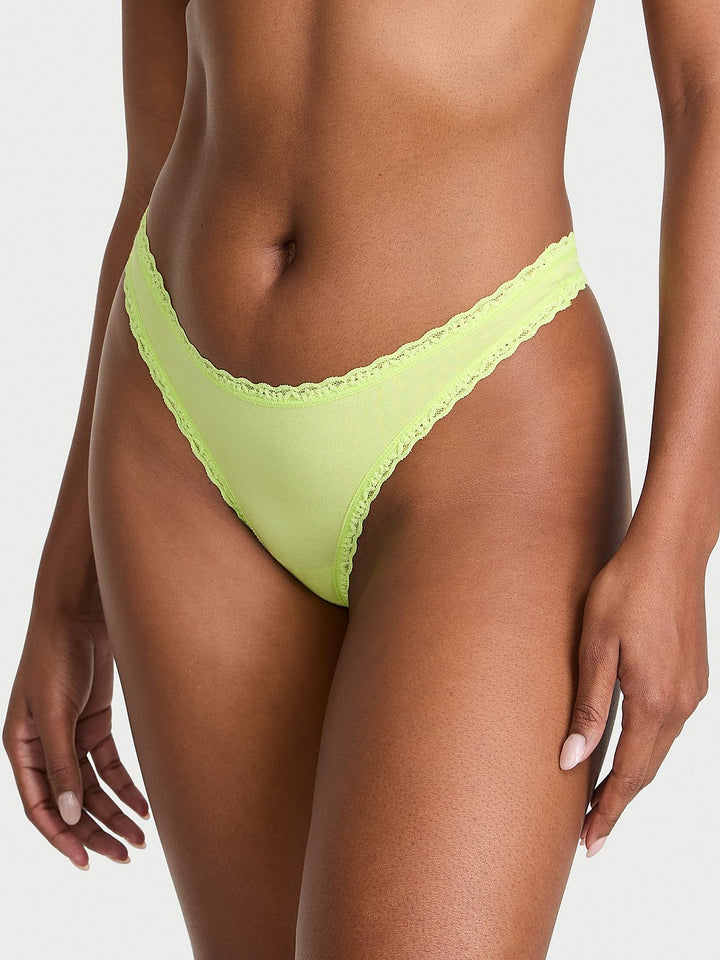 Victoria's Secret The Lacie Cotton Lace-Waist Thong