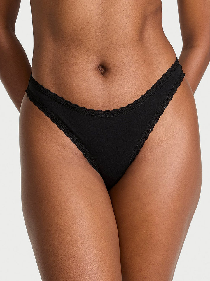 Victoria's Secret The Lacie Cotton Lace-Waist Thong