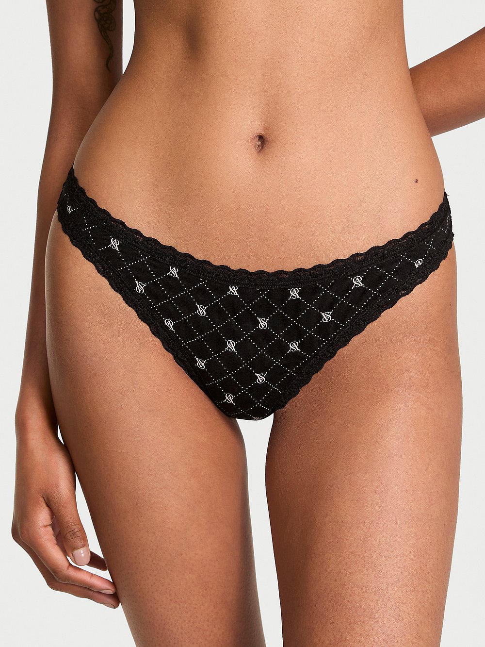 Victoria's Secret The Lacie Cotton Lace-Waist Thong