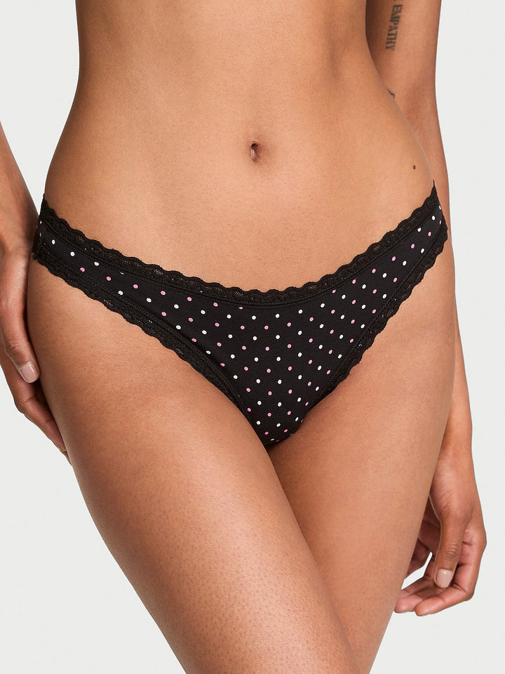 Victoria's Secret The Lacie Cotton Lace-Waist Thong