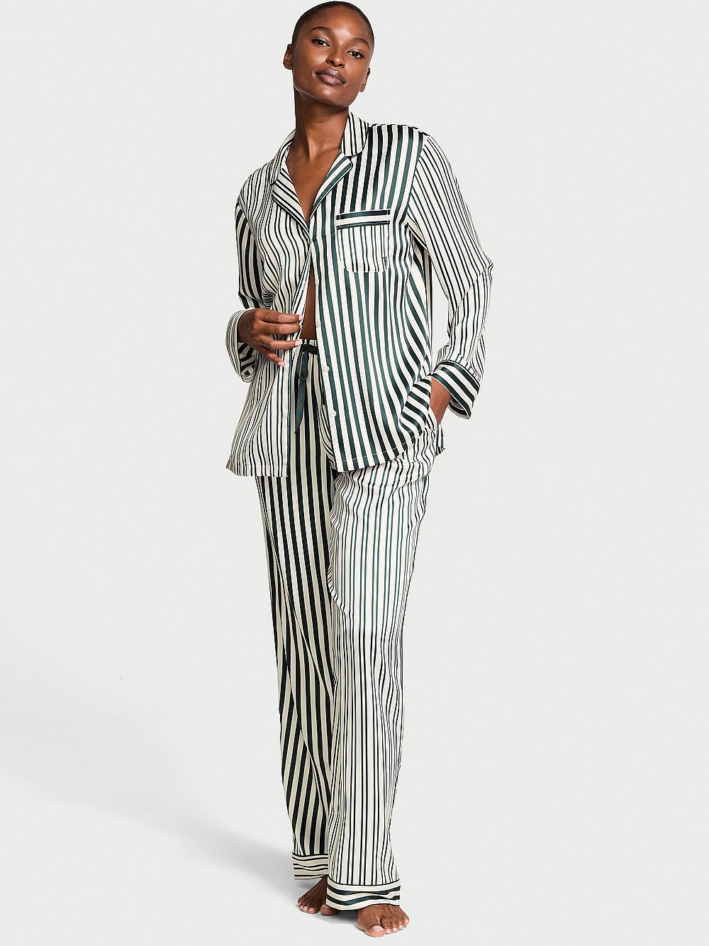 Victoria's Secret Glazed Satin Long Pajama Set