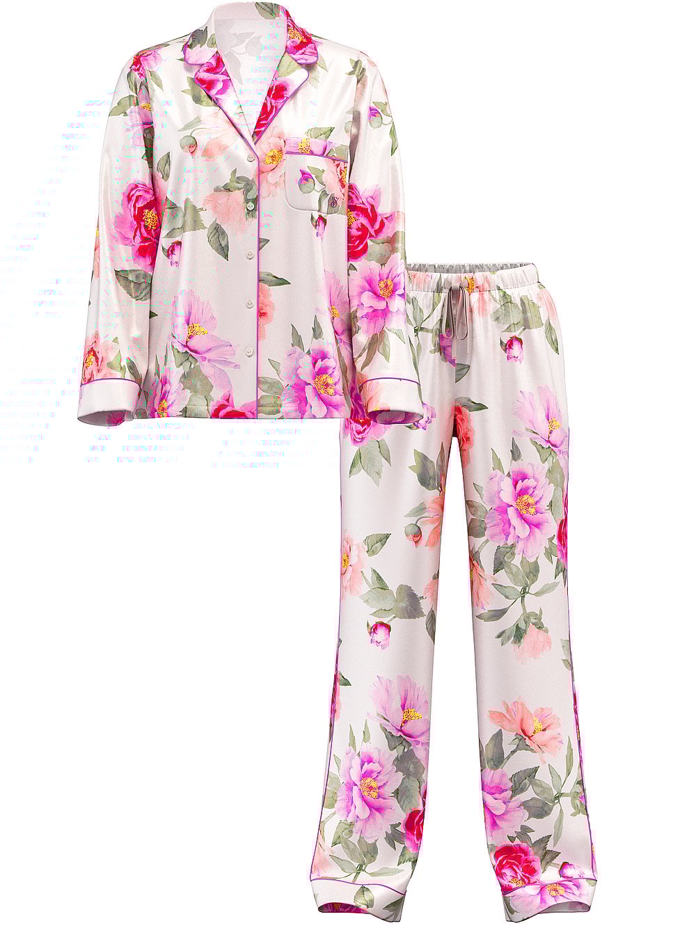 Victoria's Secret Glazed Satin Long Pajama Set