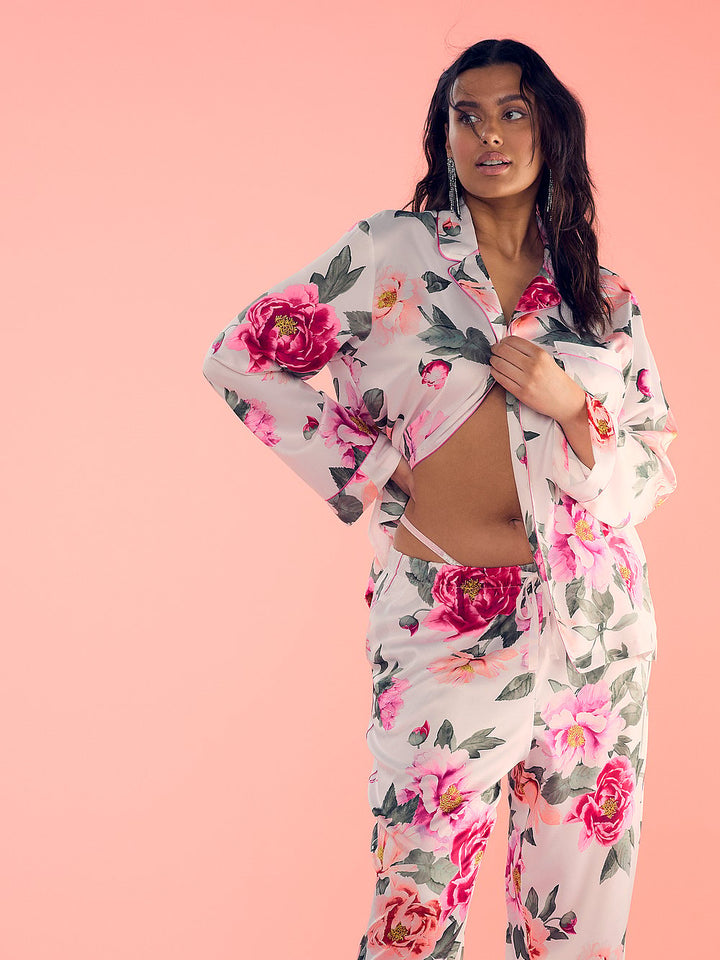Victoria's Secret Glazed Satin Long Pajama Set