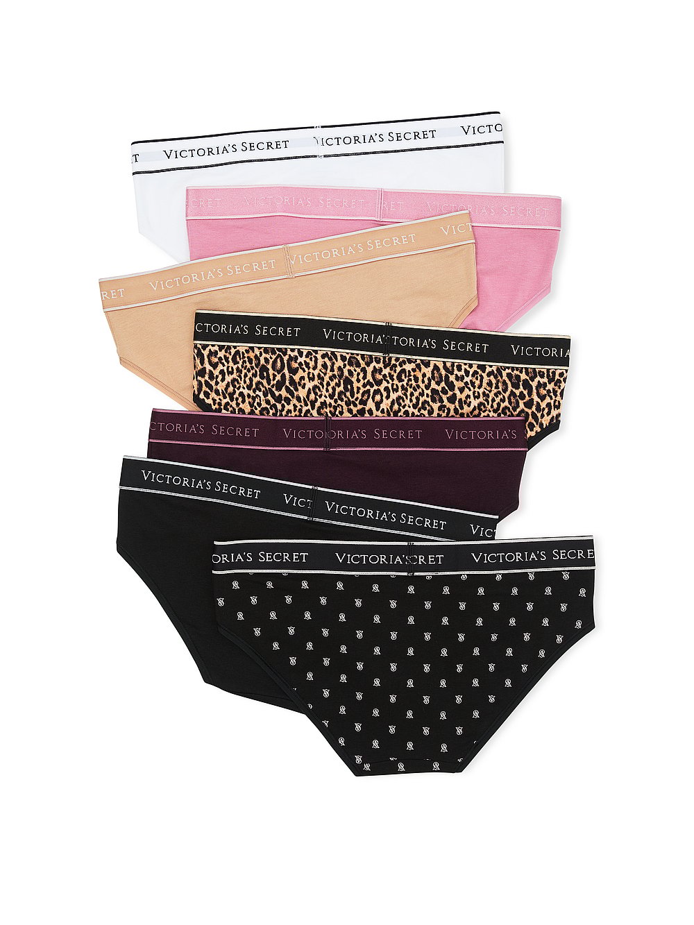 Victoria's Secret 7-Pack Logo Cotton Hiphugger Panties