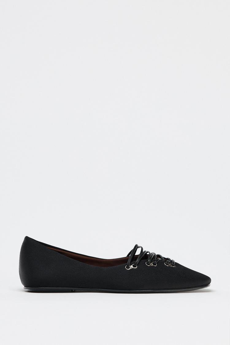ZARA SATIN EFFECT BALLET FLATS 50TH ANNIVERSARY