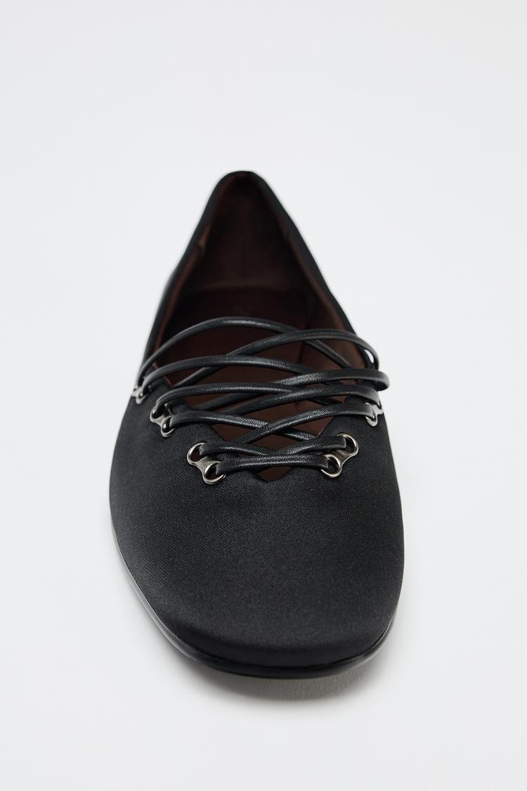ZARA SATIN EFFECT BALLET FLATS 50TH ANNIVERSARY