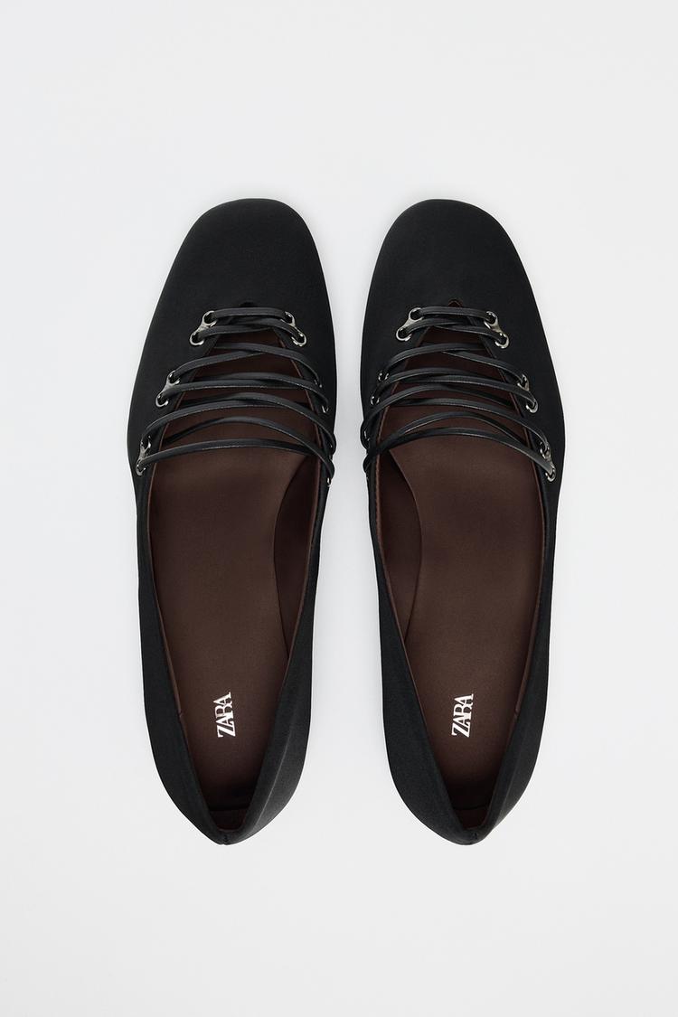 ZARA SATIN EFFECT BALLET FLATS 50TH ANNIVERSARY