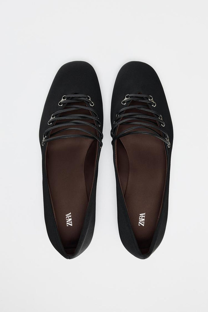 ZARA SATIN EFFECT BALLET FLATS 50TH ANNIVERSARY