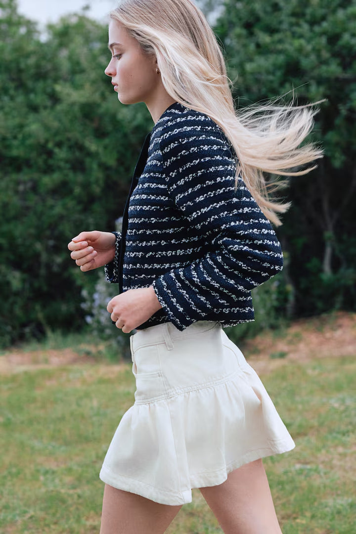 H&M DENIM SKIRT WITH PEPLUM