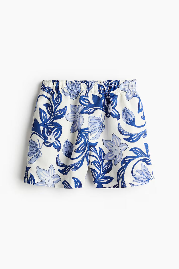 H&M LINEN-BLEND PULL-ON SHORTS