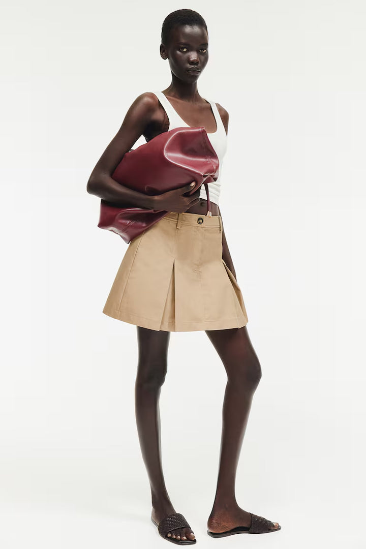 H&M PLEATED TWILL SKIRT