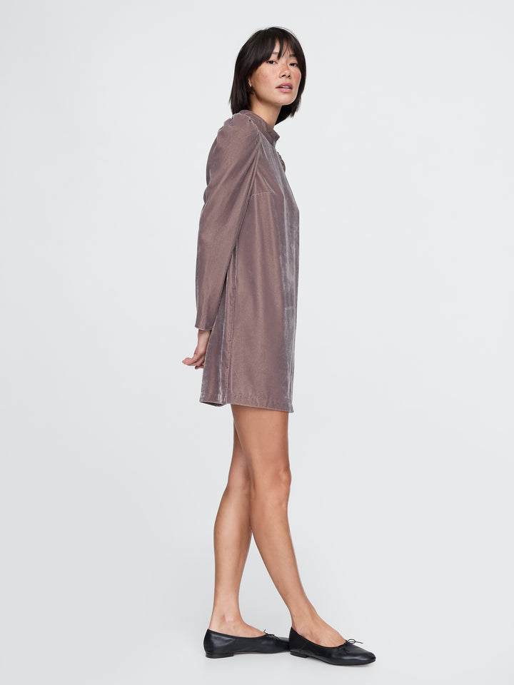 Gap Recycled Velvet Puff-Sleeve Mini Dress