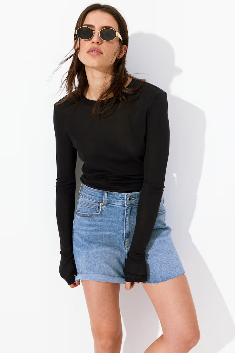 H&M SKINNY HIGH DENIM SHORTS