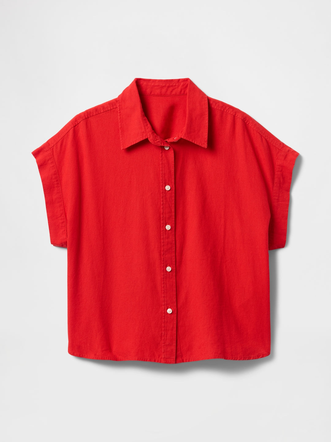Gap Linen-Blend Cropped Shirt