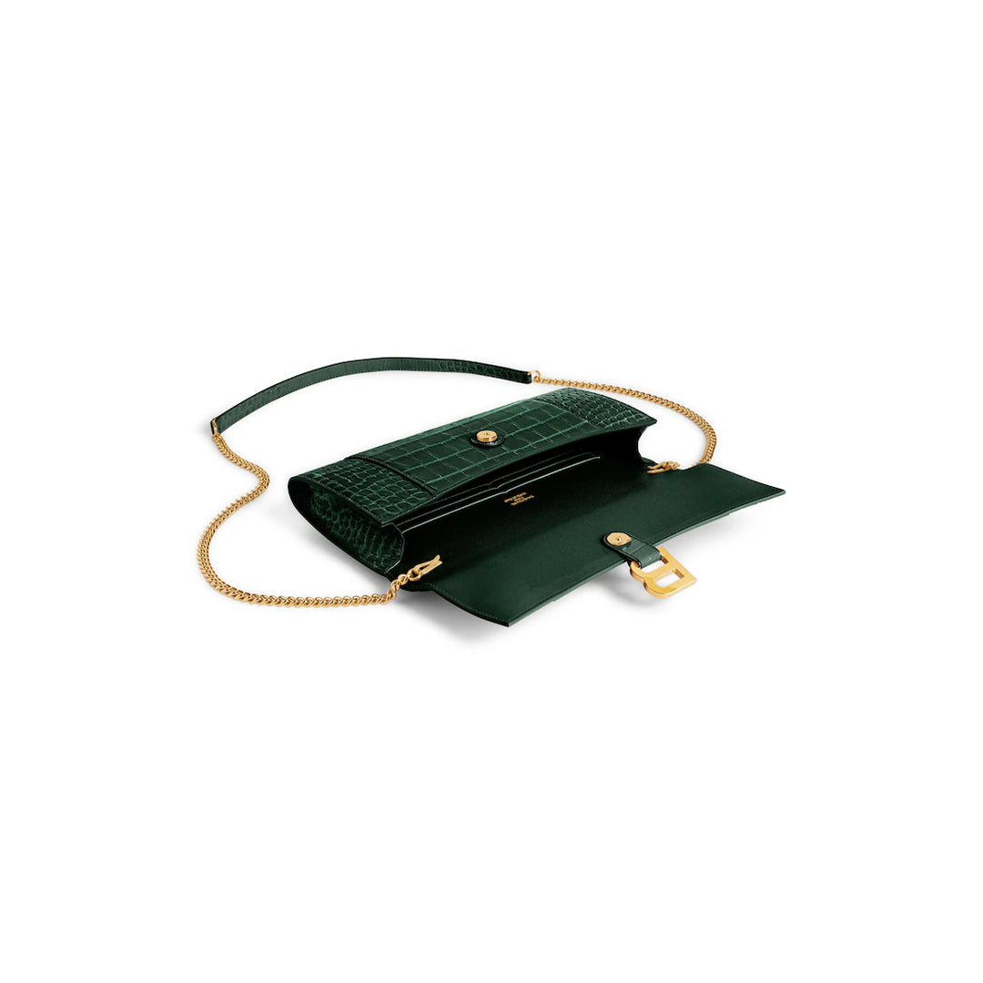 BALENCIAGA WOMEN'S HOURGLASS POCHETTE WITH CHAIN
