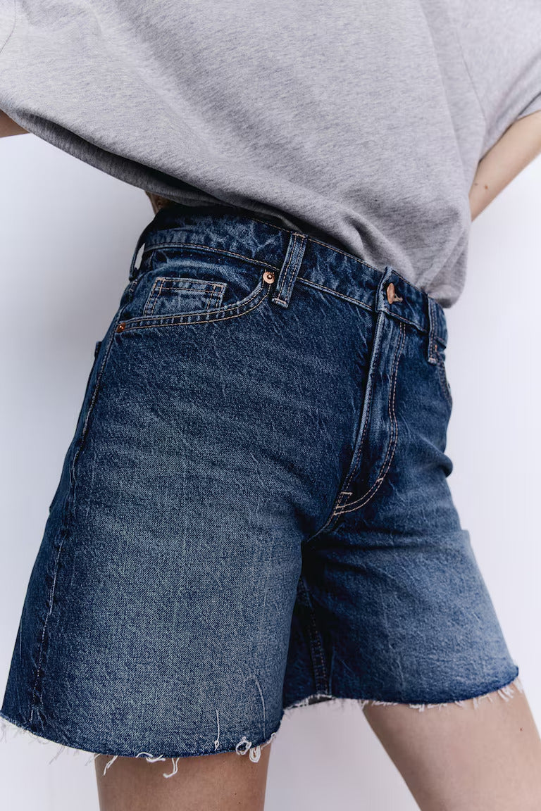 H&M HIGH BERMUDA DENIM SHORTS