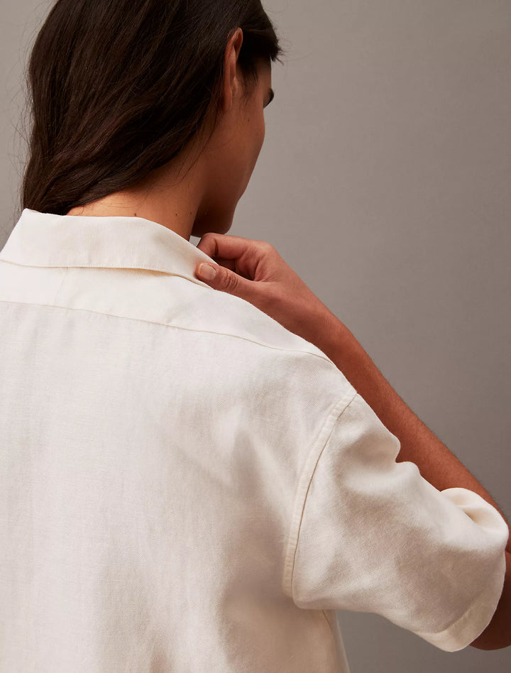 Calvin Klein Linen Blend Camp Button-Down Shirt