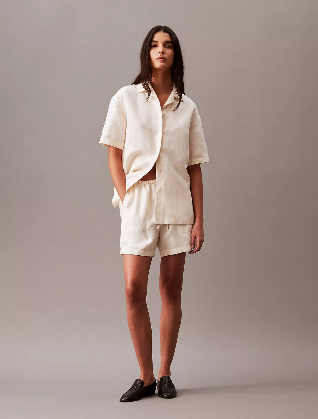Calvin Klein Linen Blend Camp Button-Down Shirt
