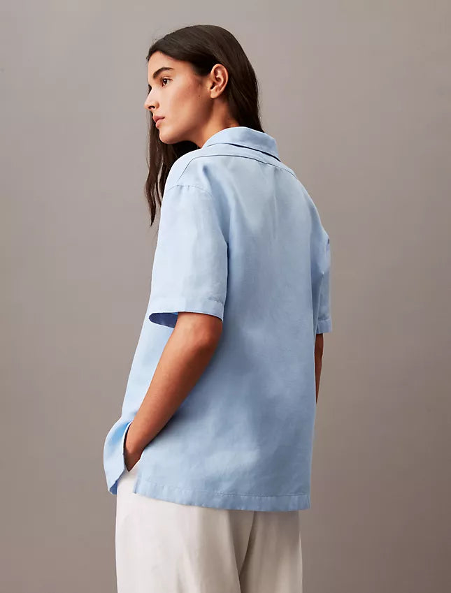 Calvin Klein Linen Blend Camp Button-Down Shirt